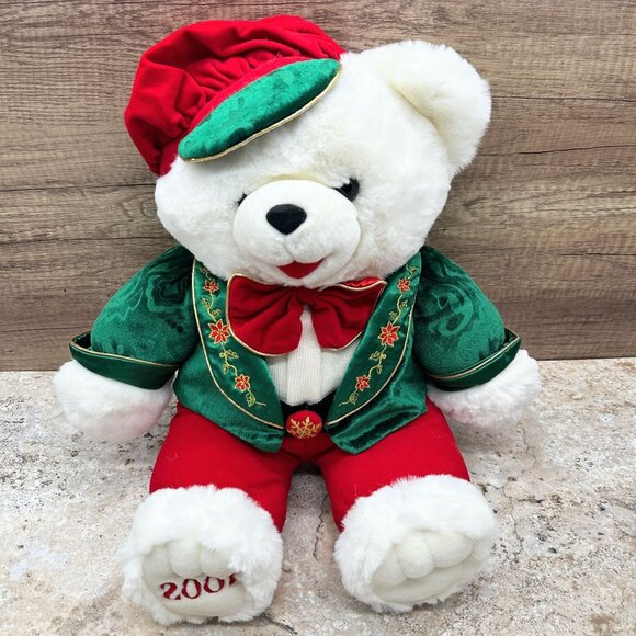 Snowflake Teddy 2001 Christmas Bears Set Boy & Girl Plush Holiday Stuffed Vintag - Picture 3 of 13